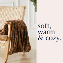 Load image into Gallery viewer, Ruched Faux Fur Throw Blanket - Alondra Collection