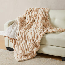 Load image into Gallery viewer, Ruched Faux Fur Throw Blanket - Alondra Collection