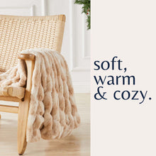 Load image into Gallery viewer, Ruched Faux Fur Throw Blanket - Alondra Collection