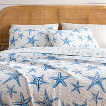 Load image into Gallery viewer, Blue Seashell Coastal Quilt Set - Trinidad Collection