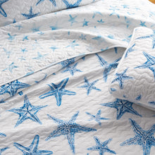 Load image into Gallery viewer, Blue Seashell Coastal Quilt Set - Trinidad Collection