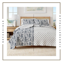 Load image into Gallery viewer, Coastal Printed Cotton Quilt Set - Bernice Collection