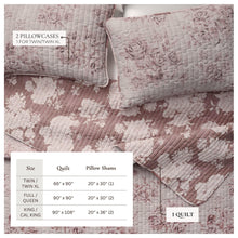 Load image into Gallery viewer, Floral Printed Cotton Quilt Set - Corin Collection
