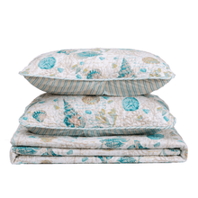 Load image into Gallery viewer, Seashell &amp; Coral Quilt Set - Westsands Collection