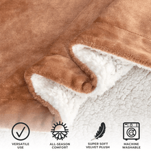 Load image into Gallery viewer, Velvet Plush Sherpa Luxury Bed Blanket - Kinsley Collection