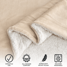 Load image into Gallery viewer, Velvet Plush Sherpa Luxury Bed Blanket - Kinsley Collection
