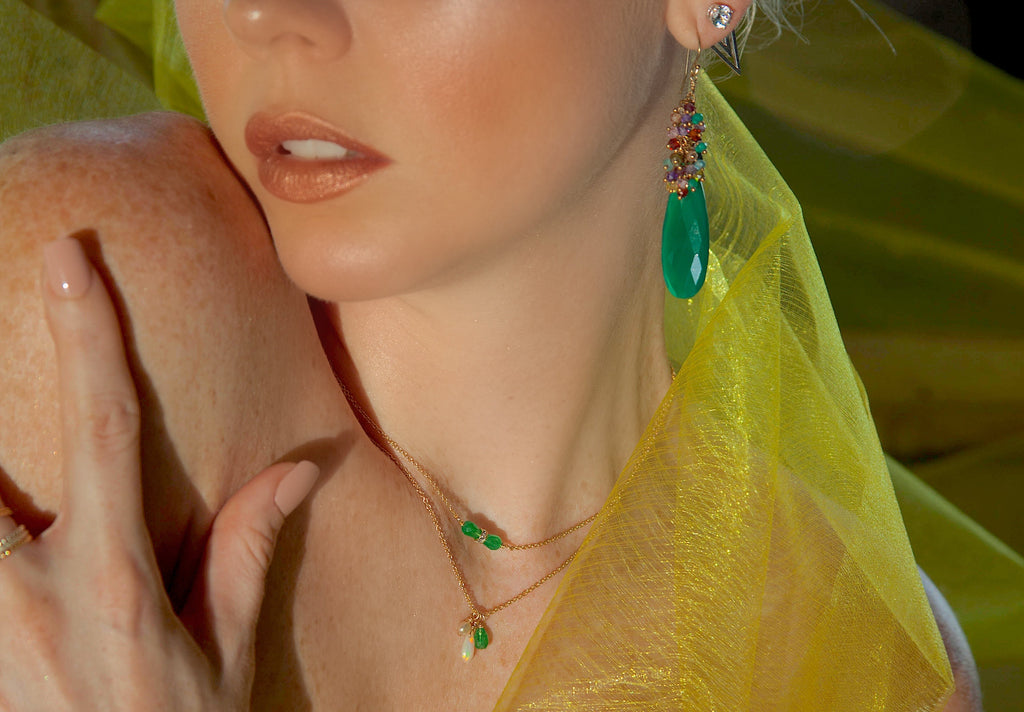 Emerald Green Festival earrings