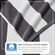 Load image into Gallery viewer, Cotton Velour Cabana Stripe Beach Towel - Novia Collection