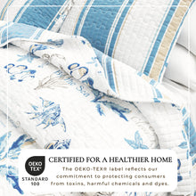 Load image into Gallery viewer, Stripe &amp; Ocean Story Coastal Quilt Set - New Castle Collection
