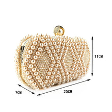 Load image into Gallery viewer, Hand-Beaded Pearl Evening Elegance Handbag (MAC286)