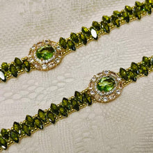 Load image into Gallery viewer, Handcrafted Crystal Floral Bracelet | Sparkling Statement Jewelry | Elegant Art-Inspired Accessory for Women (MAC348)