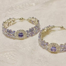 Load image into Gallery viewer, Handcrafted Crystal Floral Bracelet | Sparkling Statement Jewelry | Elegant Art-Inspired Accessory for Women (MAC348)