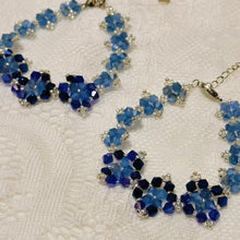 Load image into Gallery viewer, Handcrafted Crystal Floral Bracelet | Sparkling Statement Jewelry | Elegant Art-Inspired Accessory for Women (MAC348)