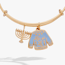 Load image into Gallery viewer, Hanukkah 'Let's Get Lit' Ugly Sweater &amp; Menorah Bangle