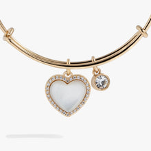 Load image into Gallery viewer, Mother of Pearl Heart Anniversary Bangle