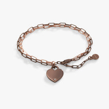 Load image into Gallery viewer, Heart Charm Double Paperclip Chain Bracelet