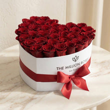 Load image into Gallery viewer, Heart White Box | Red Roses