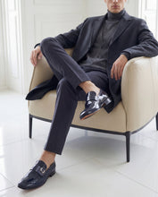 Load image into Gallery viewer, The Blackwell Navy Patent Bit Loafer Men Shoe
