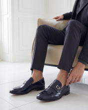Load image into Gallery viewer, The Blackwell Navy Patent Bit Loafer Men Shoe