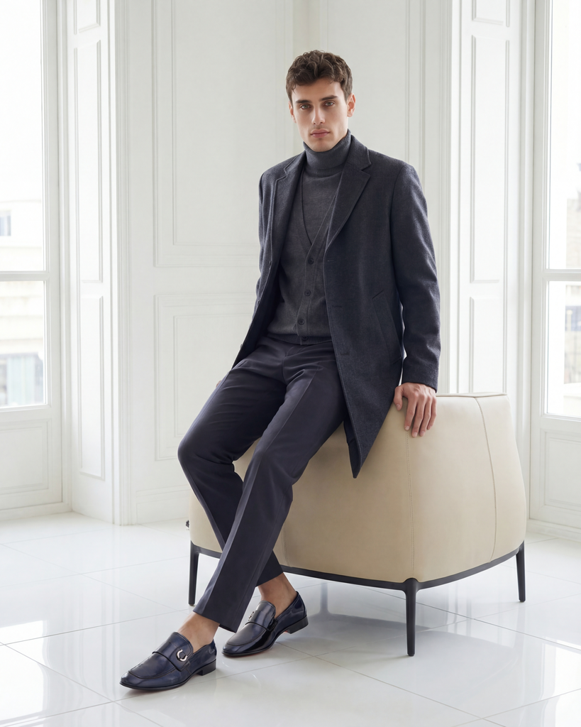 The Blackwell Navy Patent Bit Loafer Men Shoe