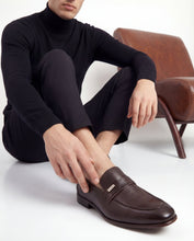 Load image into Gallery viewer, The Ashford Brown  Baby Buffalo Leather Loafer Men Shoe