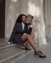 Load image into Gallery viewer, The Aurelia Black Gold Woven Leather Women Sneaker