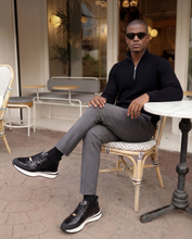 Load image into Gallery viewer, The Veneto Black Leather Men Sneaker
