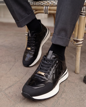 Load image into Gallery viewer, The Veneto Black Leather Men Sneaker
