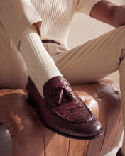 Load image into Gallery viewer, The Bethesda Burgundy Pyhtn Skin Leather Tassel Loafer Men Shoe