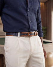 Load image into Gallery viewer, The Istanbul Tan &amp; Navy Blue Leather Tassel Loafer Men Shoe