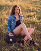 Load image into Gallery viewer, The Infanta Black Spike Leather Ankle Strap Women Sandal
