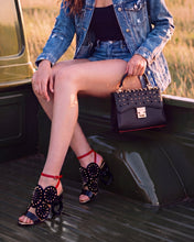 Load image into Gallery viewer, The Infanta Black Spike Leather Ankle Strap Women Sandal