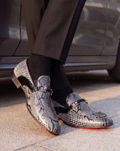 Load image into Gallery viewer, The Milano Black/White Shoe Bit Loafer Men  shoe