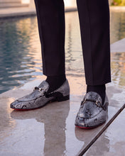 Load image into Gallery viewer, The Milano Black/White Shoe Bit Loafer Men  shoe