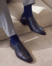 Load image into Gallery viewer, The Everest Navy Leather Cap Toe Dress Loafer Men Shoe