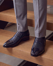 Load image into Gallery viewer, The Everest Navy Leather Cap Toe Dress Loafer Men Shoe