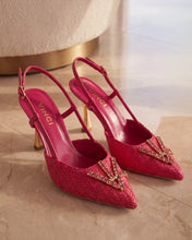 Load image into Gallery viewer, The Luna Fuchsia Leather Slingback Women Sandal