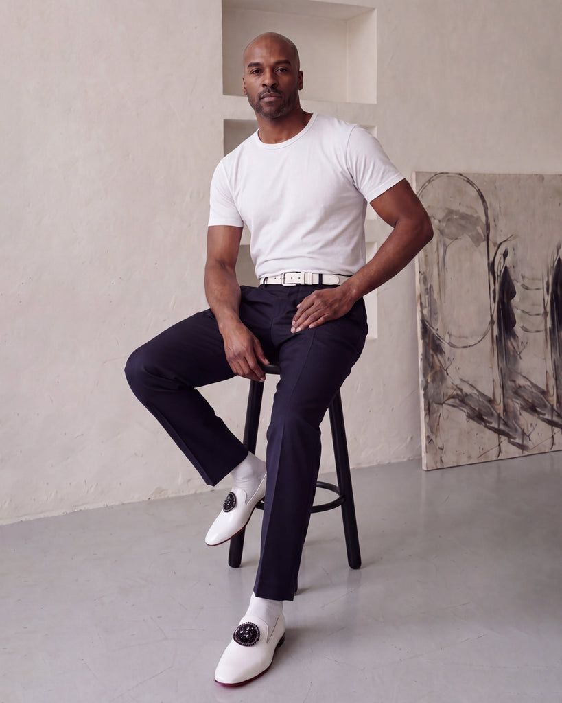The Pombe White Patent Leather Dress Slip-on Loafer Men Shoe