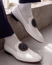 Load image into Gallery viewer, The Pombe White Patent Leather Dress Slip-on Loafer Men Shoe