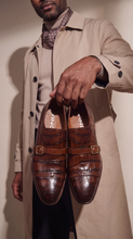 Load image into Gallery viewer, The Strat Single Monk Strap Cap Toe Brown Leather Handmade Men Shoe
