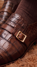 Load image into Gallery viewer, The Strat Single Monk Strap Cap Toe Brown Leather Handmade Men Shoe