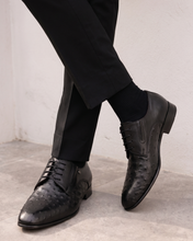 Load image into Gallery viewer, The Porto Alegre Black Leather Derby Men Shoe