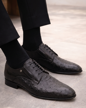 Load image into Gallery viewer, The Porto Alegre Black Leather Derby Men Shoe