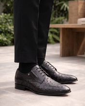Load image into Gallery viewer, The Porto Alegre Black Leather Derby Men Shoe