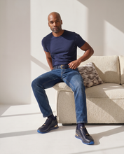 Load image into Gallery viewer, The Marseille Navy Blue Leather Men Sneaker