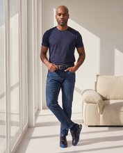 Load image into Gallery viewer, The Marseille Navy Blue Leather Men Sneaker