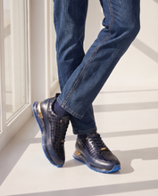 Load image into Gallery viewer, The Marseille Navy Blue Leather Men Sneaker