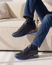 Load image into Gallery viewer, The Marseille Navy Blue Leather Men Sneaker