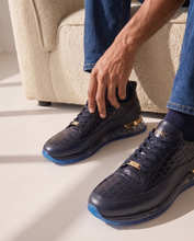 Load image into Gallery viewer, The Marseille Navy Blue Leather Men Sneaker