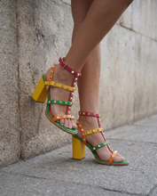 Load image into Gallery viewer, The Nejapa Block Heel Multicolor Leather Women Sandal